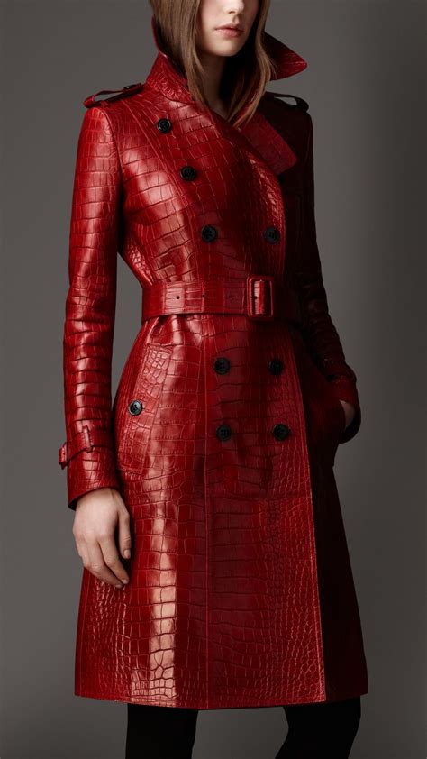 burberry red leather coat|classic Burberry jacket.